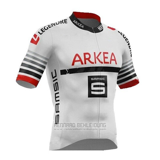2019 Fahrradbekleidung Arkea Samsic Wei Rot Trikot Kurzarm und Tragerhose